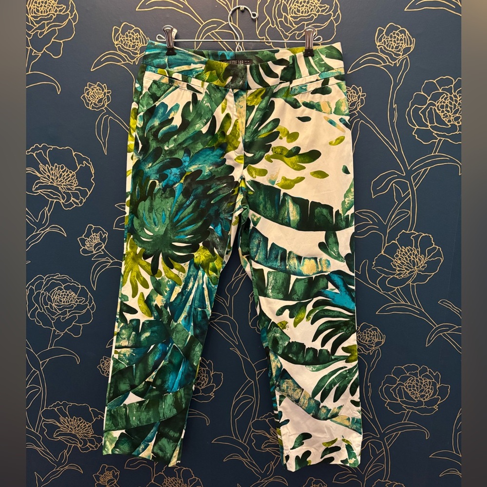 Luxury LAFAYETTE 148 NEW YORK print pants RARE SAMPLE couture Size 4